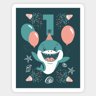 Baby Shark for 1st Birthday Sticker